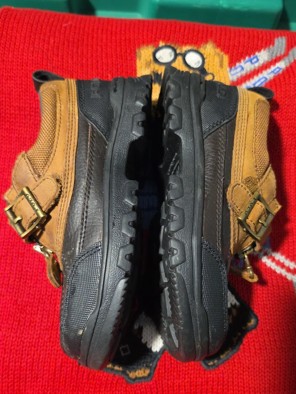 Vintage Polo Ralph Lauren Brown Duck Boots Zipper With Strap Slip On
